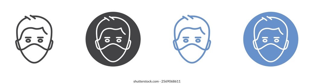 Face mask icon vector symbol outline sign