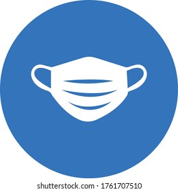 face mask icon.circle blue background 