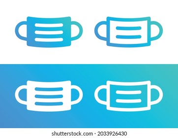 Gesichtsmasken-Symbole setzen Vektorgrafik.