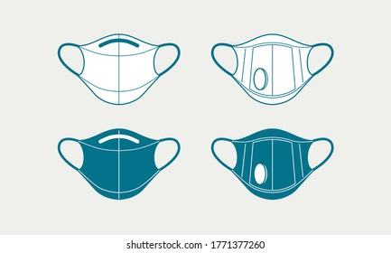 Face mask illustrations for posters, flyers, cards, stickers, and professional design. 