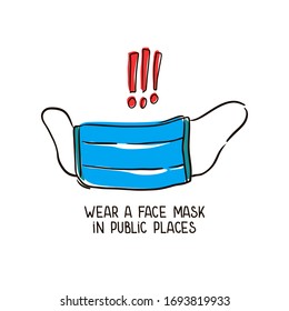 Face mask isolated on white background. Vector illustration