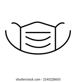 Face Mask Line Art Icon Stock Vector (Royalty Free) 2145228655 ...