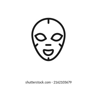 Face mask line icon. High quality outline symbol for web design or mobile app. Thin line sign for design logo. Color outline pictogram on white background