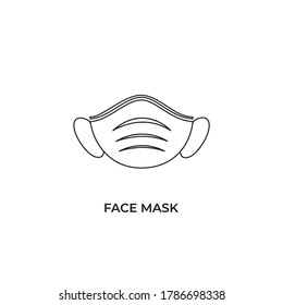 Face mask line icon. Protective surgical or medical mask, sanitation and protection facemask, 