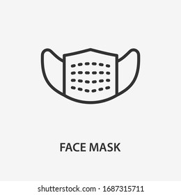 Icono de línea de máscara de cara. Ilustración vectorial sobre fondo blanco.