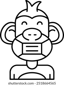 Face mask Line vector Icon Design