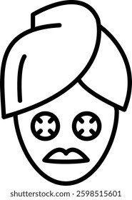 Face Mask Line Vector Icon Design