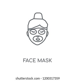 Face mask linear icon. Face mask concept stroke symbol design. Thin graphic elements vector illustration, outline pattern on a white background, eps 10.