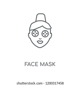 Face mask linear icon. Face mask concept stroke symbol design. Thin graphic elements vector illustration, outline pattern on a white background, eps 10.