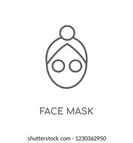 Face mask linear icon. Modern outline Face mask logo concept on white background from Hygiene collection. Suitable for use on web apps, mobile apps and print media.