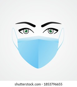 Face mask logo concept. vector illustration