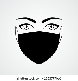 Face mask logo concept. vector illustration