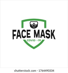 FACE MASK LOGO COVID 19 - Vector illustration, EPS10.