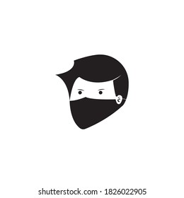 Face Mask Logo Design Vector Icon Illustration