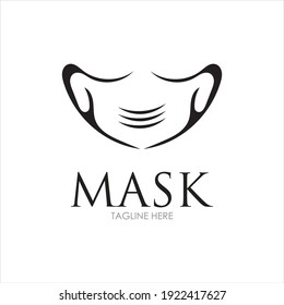 Face Mask Logo Design Vector Icon Illustrations.