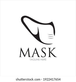 Face Mask Logo Design Vector Icon Illustrations.