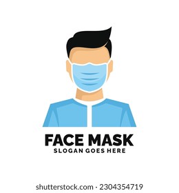 Ilustración vectorial del logotipo de máscara facial