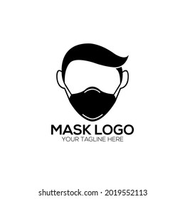 Face mask logo. Flat face ask logo design.