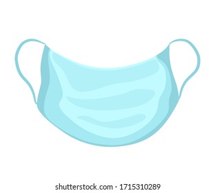 Máscara de cara para ilustración vectorial de protección médica en fondo blanco