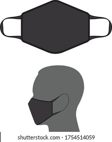 Face Mask mockup design. Vector Illustration. Virus Protection.