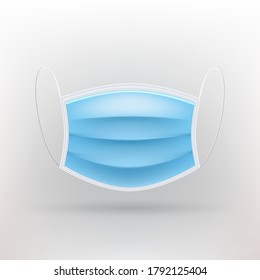 Face Mask mockup front view isolated on white.Vector illustrator.