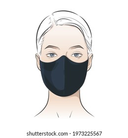 Face mask. N95, surgical, FFP1, homemade, DIY, carbon, Safety breathing, Fashion, cloth, cotton and sponge mask for dust, air pollution using to protect from coronavirus. Vector realistic illustration