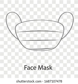 Face mask on transparency background. Creative idea design. Flat vector illustration for template, brochure or presentation.