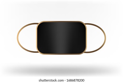 
face mask on a white background. golden black. vector illustration. eps 10