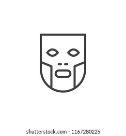 Face mask outline icon. linear style sign for mobile concept and web design. Costume party simple line vector icon. Symbol, logo illustration. Pixel perfect vector graphics
