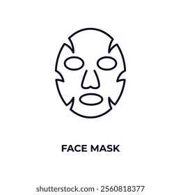 face mask outline icon. Linear vector from beauty concept. Thin line face mask icon isolated on white background