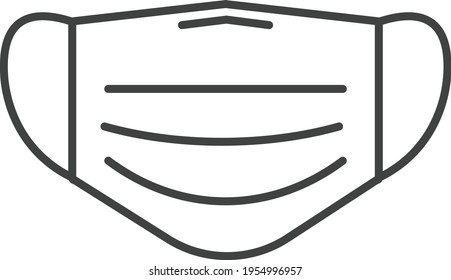 Icono vector de contorno de máscara facial, pandemia, coronavirus, prevención COVID-19