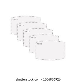 Face Mask, Mask PM 2.5 Filter, Pandemic, Coronavirus, Covid-19 Mask Filter Vector Illustration Background