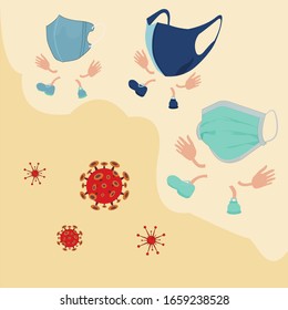 Face mask protect virus  Vector design illustration 