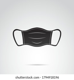 Face mask for protection before virus. Vector icon. 