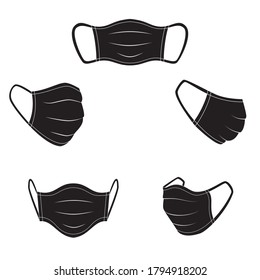 Face mask for protection before virus. Vector icon. 