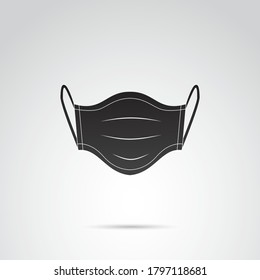 Face mask for protection before virus. Vector icon. 