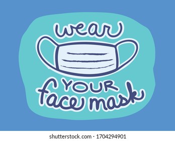 Face mask protection from covid-19 virus illustration