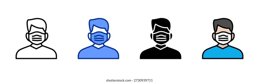Gesichtsmaske Schutz Symbol Set mehrere Stilkollektion