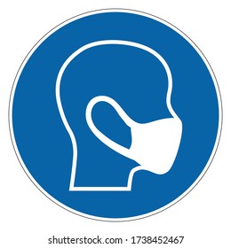 Face mask protection virus required symbol sign