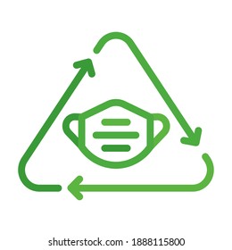 Bildmaske-Recyclingsymbol. Einfaches kleines Schild. Ökokonzept. Vektordatei.