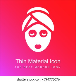 Face Mask red and pink gradient material white icon minimal design