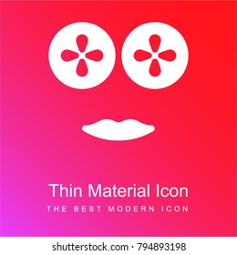 Face mask red and pink gradient material white icon minimal design