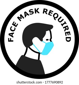 Face mask required badge, Vector Illustration.