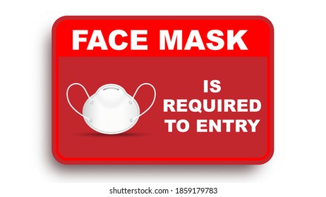 Se requiere máscara facial para introducir la placa de información. No hay máscara médica ni entrada sobre el fondo blanco. Ilustración del vector.