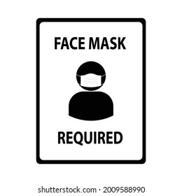 Face mask required human icon vector isolated on white background.Wear a mask for protective spread risk of transmission Covid-19.coronavirus prevention concept.