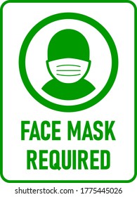 Face Mask Required or No Mask No Entry Vertical Instruction Icon with an Aspect Ratio of 3:4 and Rounded Corners. Vector Image.