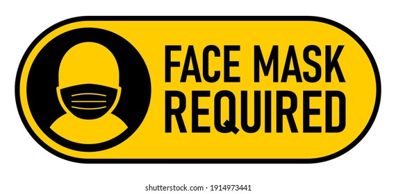 Face Mask Required On Off Slider Style Warning Icon. Vector Image.