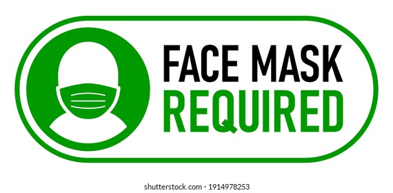 Face Mask Required On Off Slider Style Warning Icon. Vector Image.
