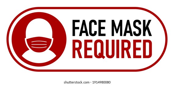 Face Mask Required On Off Slider Style Warning Icon. Vector Image.