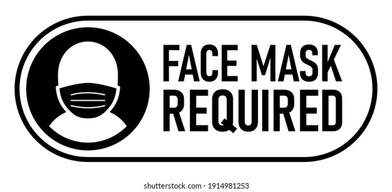 Face Mask Required On Off Slider Style Warning Icon. Vector Image.